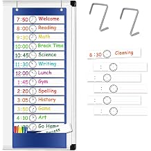 Daily Schedule Pocket Chart, Visual Schedule for Kids, Blue