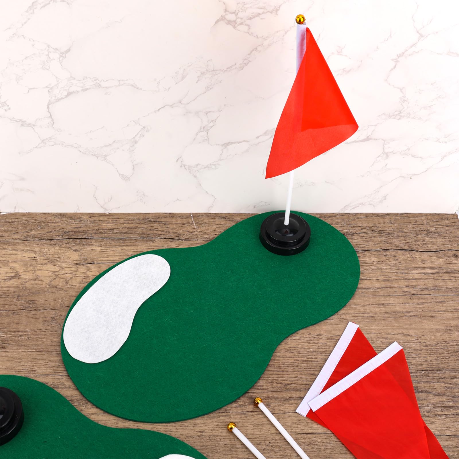 Juego de 4 Centros de Mesa Golf Decoraciones para Fiestas con Areneros y Banderas Rojas