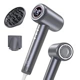 Hair Dryer&comma; 180000 RPM High-Speed Blow Dryer&comma; Negative Lonic Professional Care Hair Dryer&comma; 1600W Low Noise Brushless Motor&comma; Thermo-Control with Magnetic Diffuser and Nozzle for Travel&comma; Salon