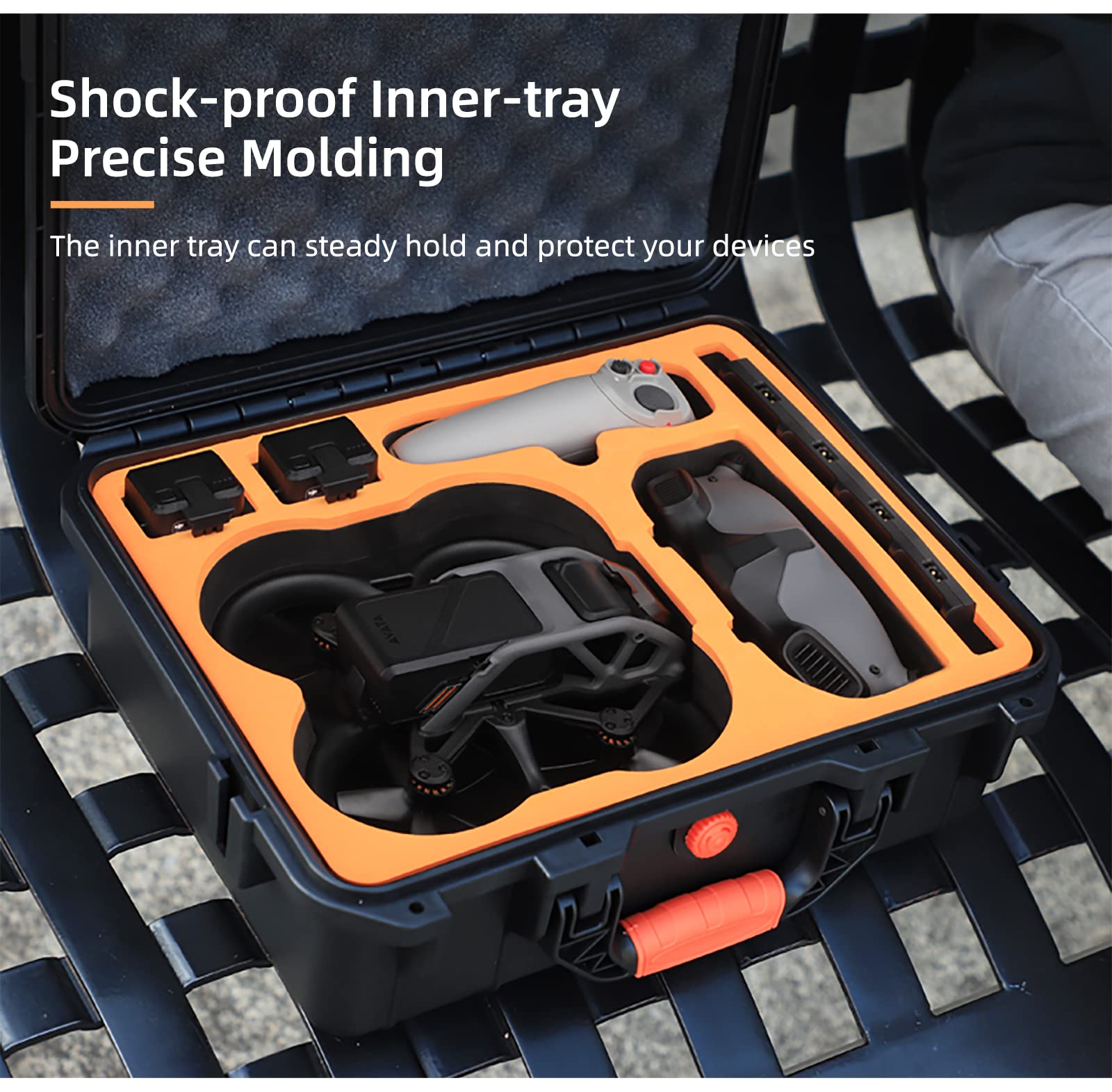 Custodia rigida impermeabile per DJI Avata Goggles V2 Pro-View Fly Smart Combo Custodia per Drone Antigraffio Antiurto Antivibrazione, Nero , valigia
