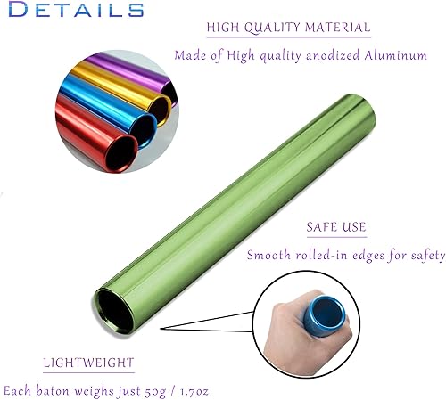 Miniatura 3 de Bastones de relé de campo de pista de aluminio, equipos de carreras para correr equipo de carreras, adecuado para deportes al aire libre práctica