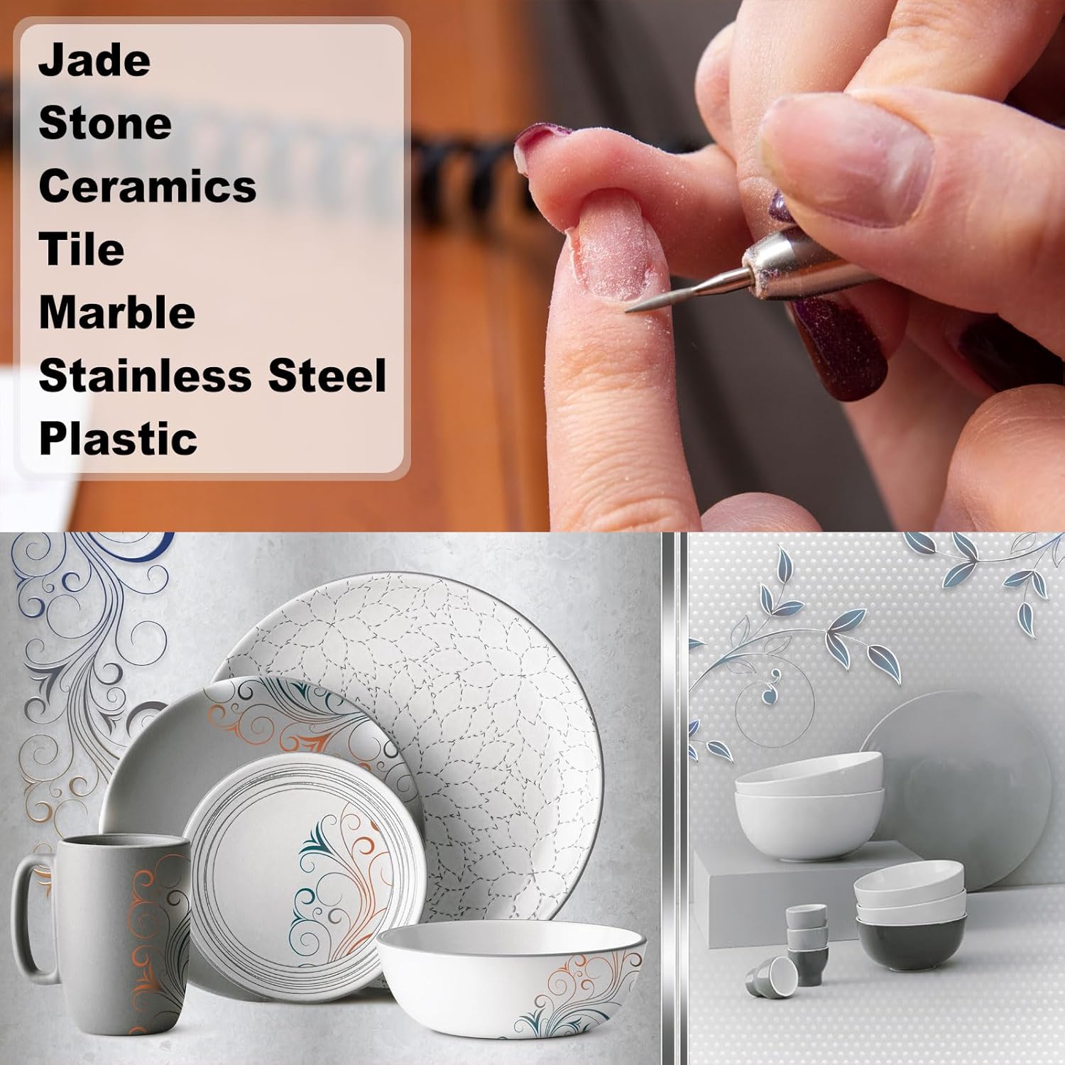 HARFINGTON 13個 200-230グリット ダイヤモンド研削ビット 3.5mm ボールヘッド 2.35mm シャンク 長さ