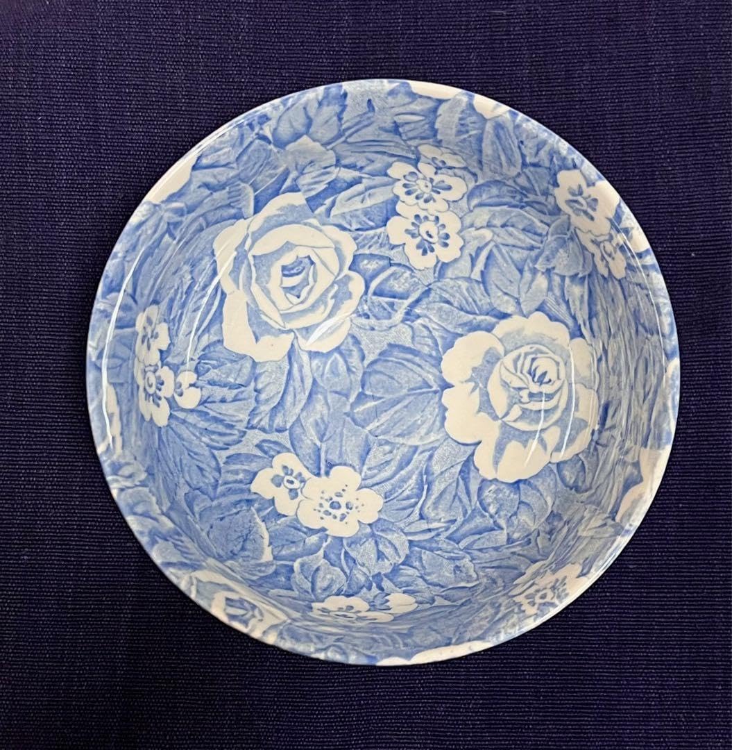 Amazon.co.jp: バーレイ ボウル 薔薇 ブルー ビクトリアンチンツ  