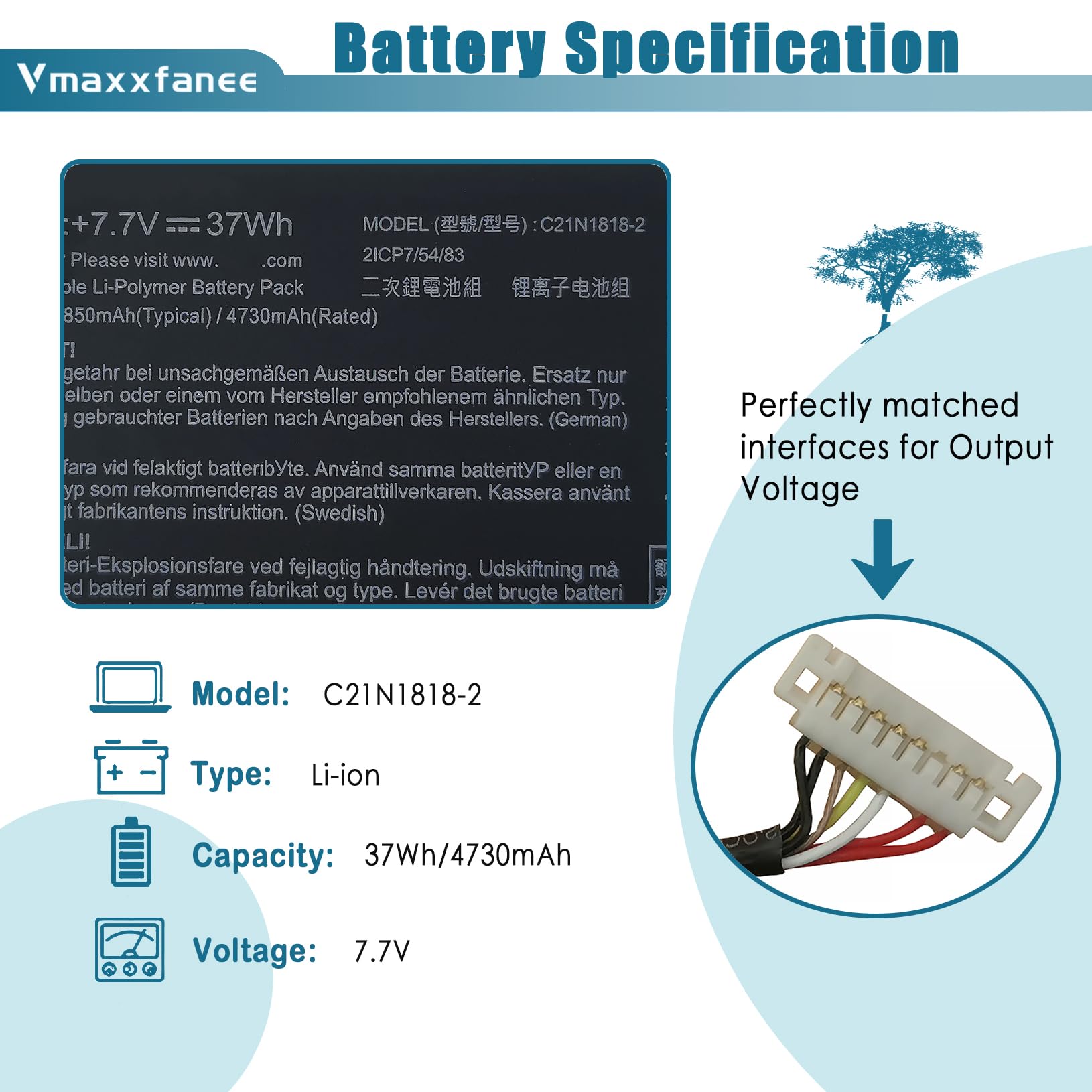 KXRSII Laptop Akku B21N1818-2 Für Asus VivoBook 14 Modelle – 32Wh, 7.7V