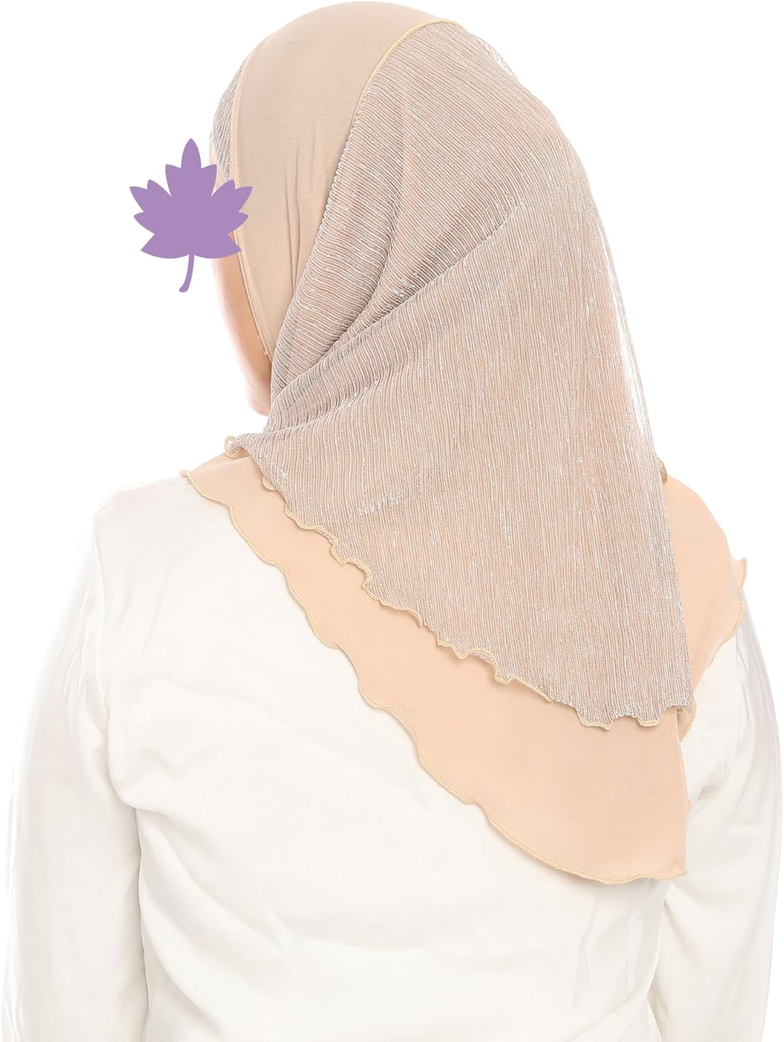 Jazvano Instant Hijab for Women and Muslim Girls - Soft Scarf Easy to Wear Headscarf - Spun Gold Jilbab Daily Islamic 1pc - Image 5