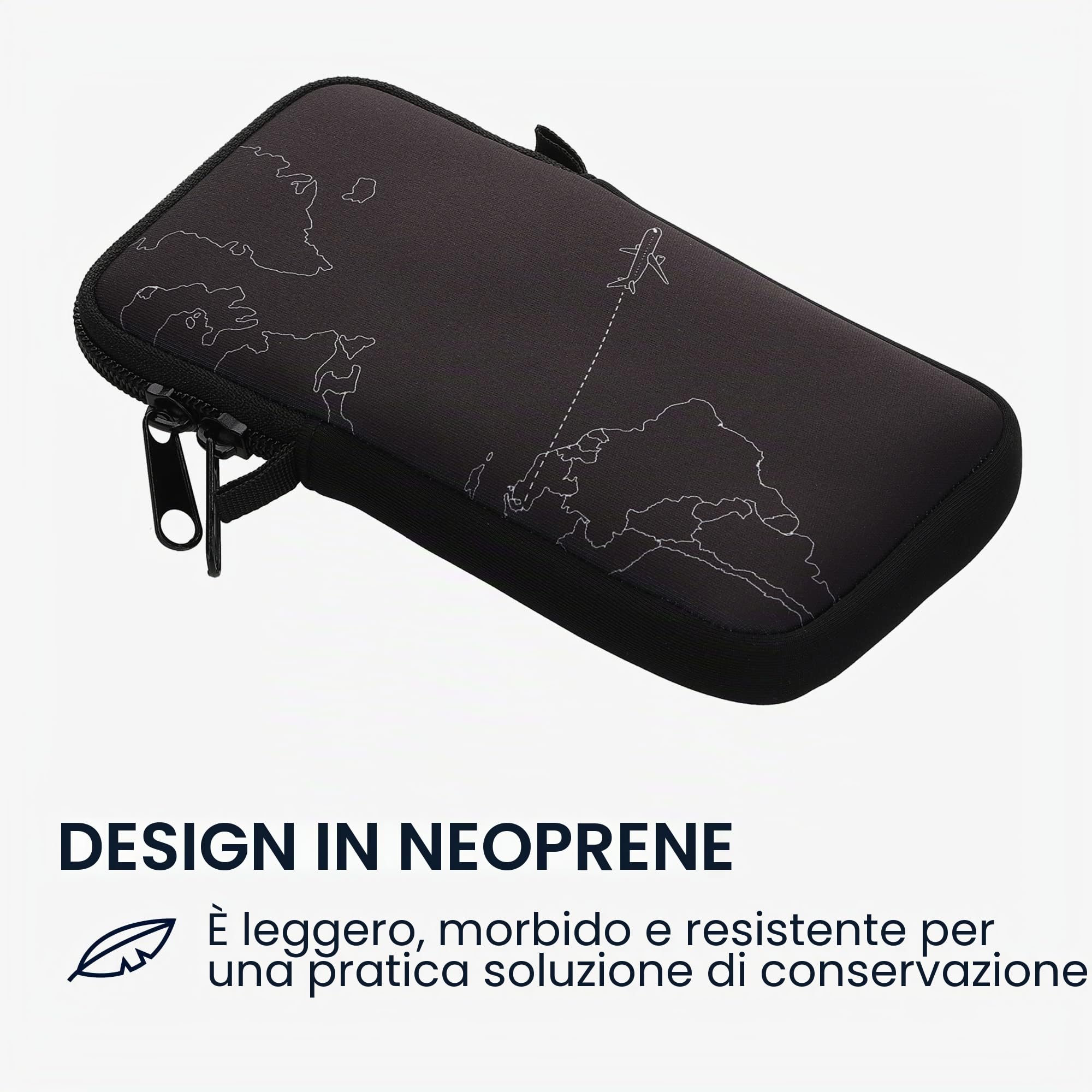 kwmobile Custodia Neoprene con Zip per Smartphone XL - 6,7/6,8 - Portacellulare a Tracolla - Porta Cellulare da Collo Universale - verde scuro kwmobile Custodia Neoprene con Zip per Smartphone XL - 6,7/6,8 - Portacellulare a Tracolla - Porta Cellulare da Collo Universale - verde scuro