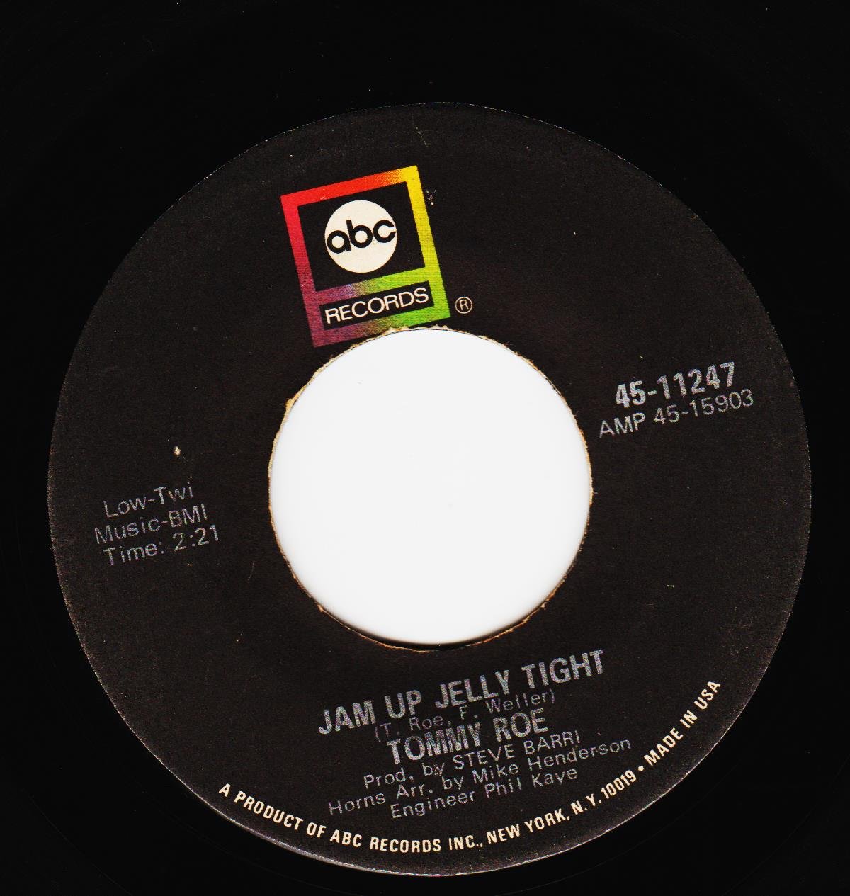 TOMMY ROE JAM UP JELLY TIGHT / MOONTALK 45 rpm single CDs