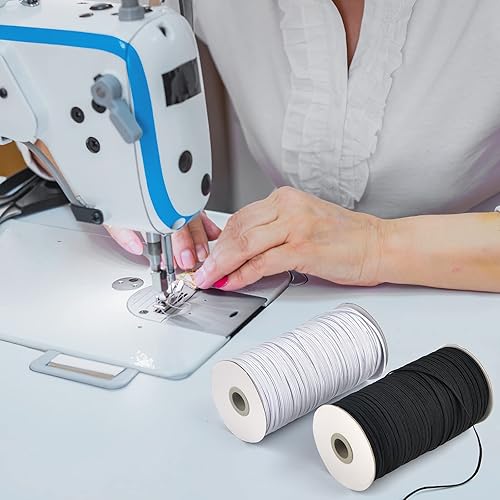 Miniatura 7 de Coopay Cordón elástico de 300 yardas de largo, 18 pulgadas de ancho, cuerda elástica, carrete elástico pesado para coser, 2 rollos, 150 yardasrollo