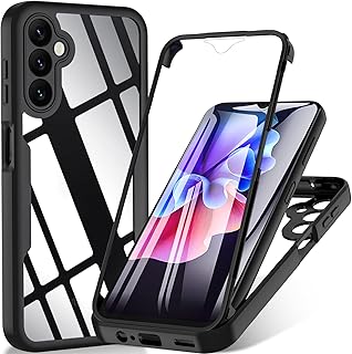 ottpluscase for Samsung Galaxy A14 Case, Samsung A14 5G Case Shockproof with Built-in Screen Protector,360 Full Body Protection Double-Sided Bumper Transparent Cover for Samsung Galaxy A14 5G- Black