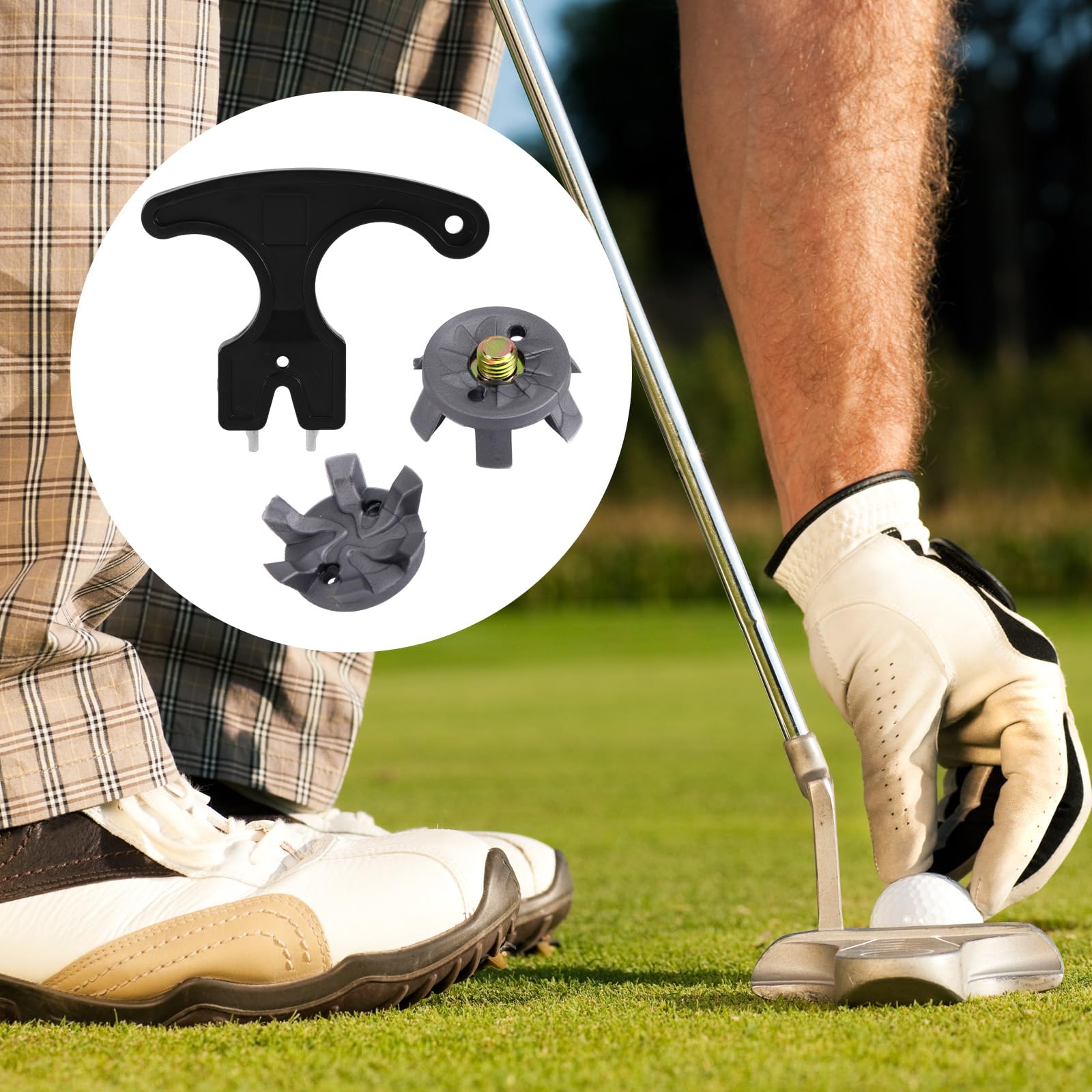 21szt Zestaw Kolców do Butów Golfowych, w Tym 20 Wymiennych Kolców i 1 Klucz do Korków dla Entuzjastów Butów Golfowych i Krykieta Oraz Graczy