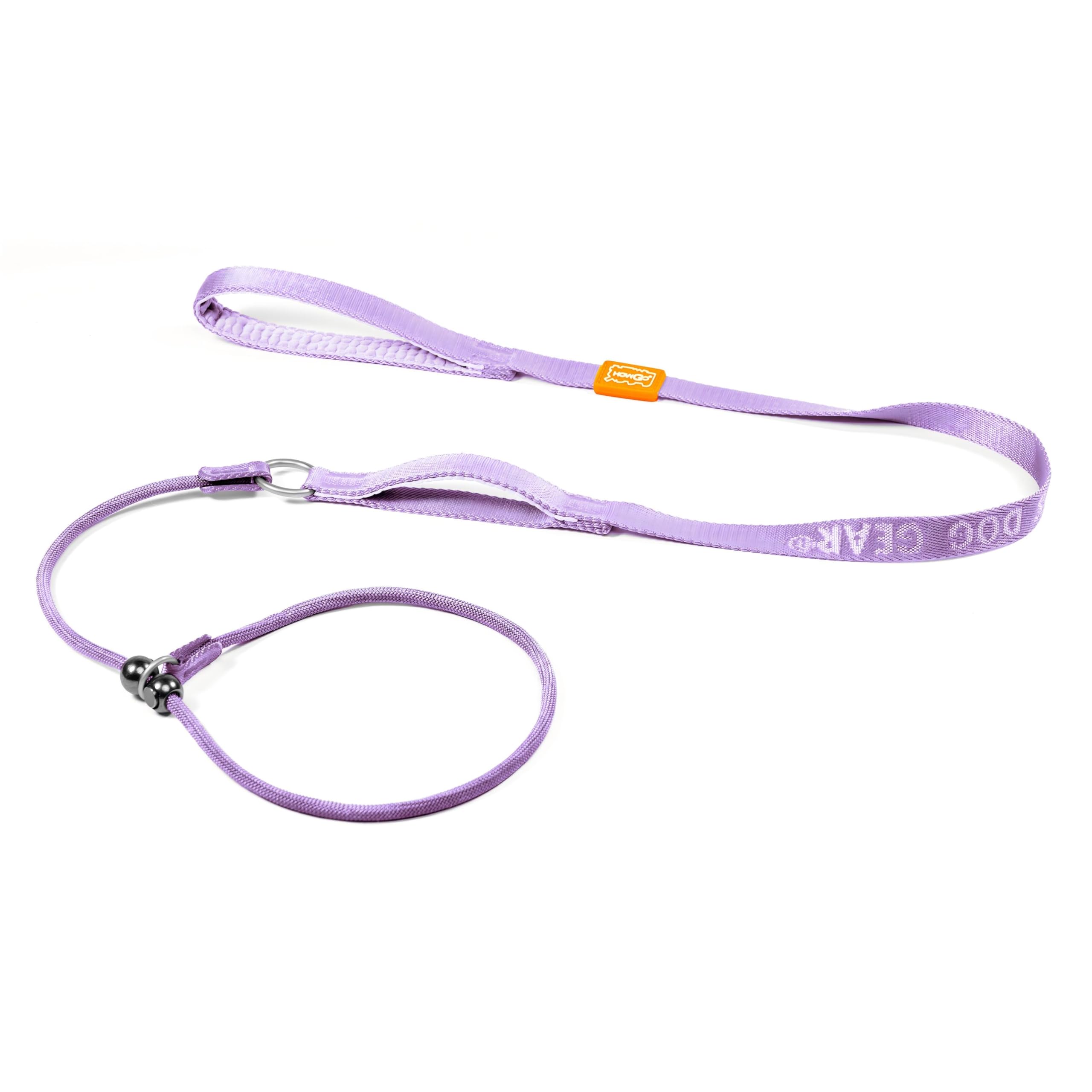 Howgo Dog Slip Lead Dog Leash, Training Leash, No-Pull Lightweight Slip Lead and Collar, Heavy Duty & Durable, Padded Handle, for All Breeds (Lavender, 5FT)