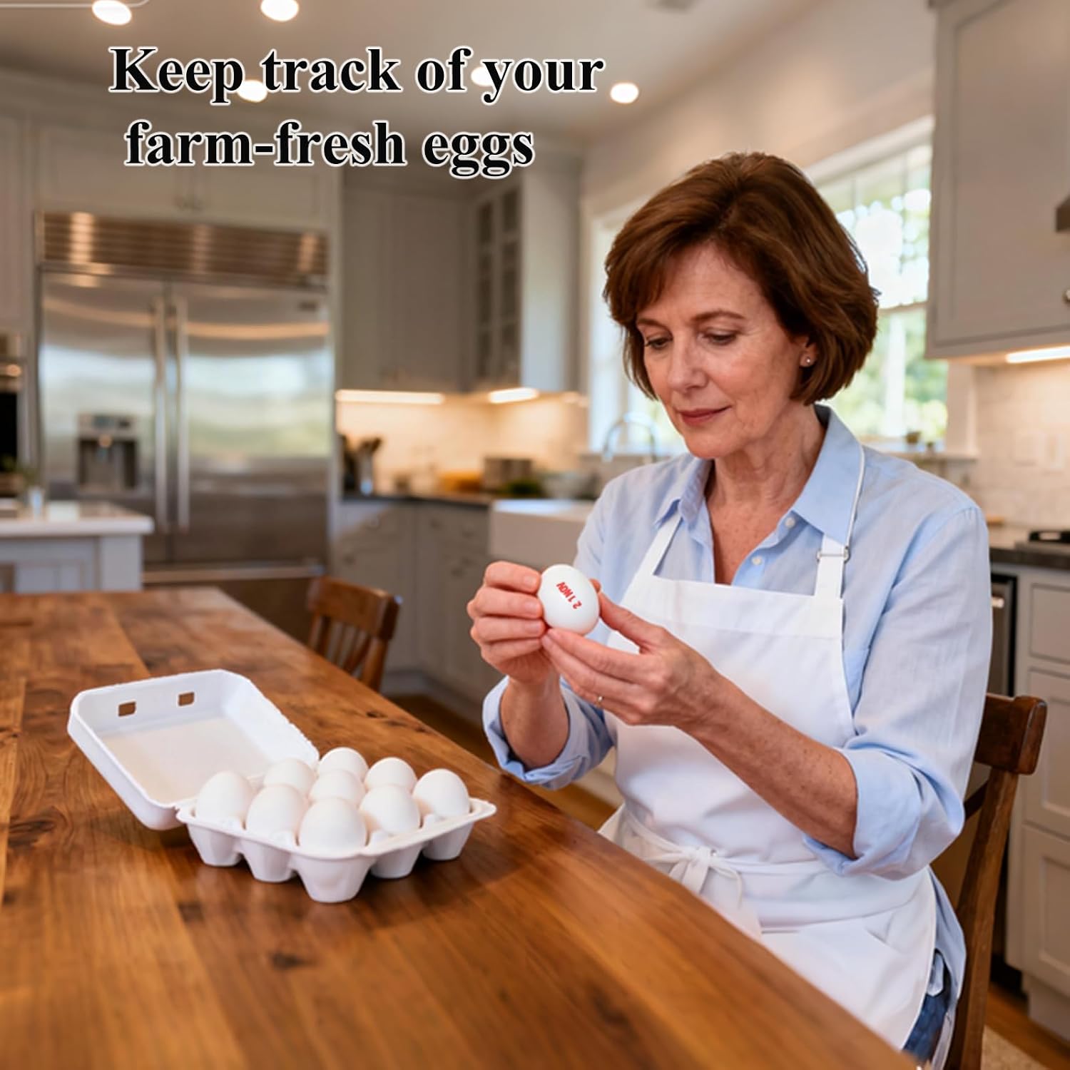 Egg Dater Kit with Date Stamp and Ink Pads for Farm Fresh Eggs image 4