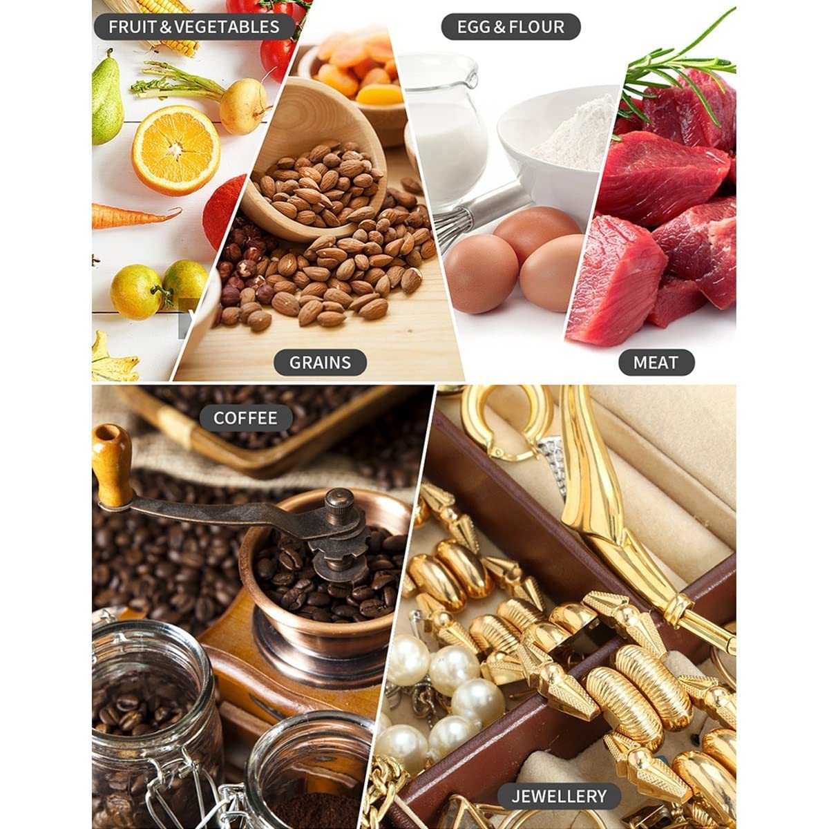 Báscula de cocina digital, báscula digital de cocina de alimentos de acero inoxidable, pantalla LCD grande, apagado automático, función de tara, báscula de cocina mini báscula electrónica ( Size : 500