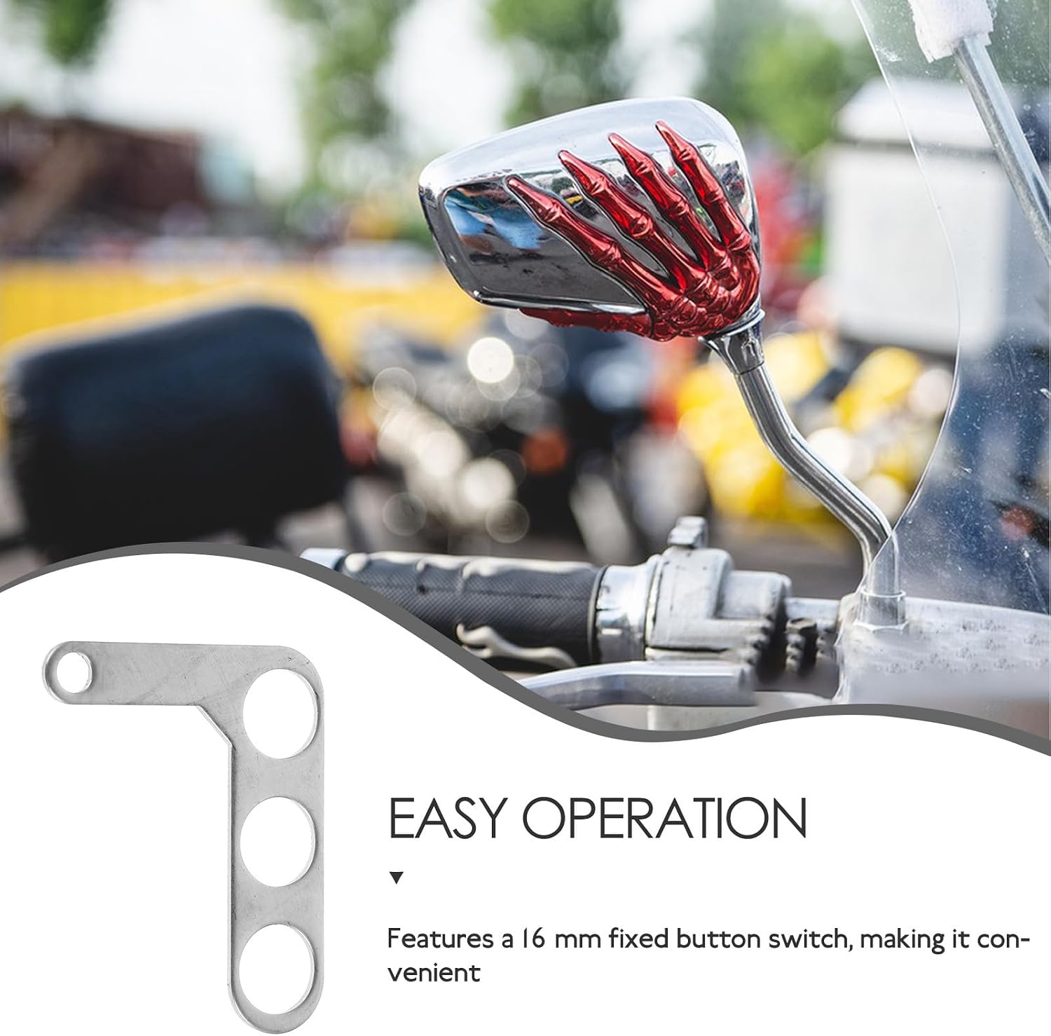 Garneck Motorcycle Rear Turn Signal Mount Bracket 16mm Handlebar Mount Clamp with Button Switch Left Side Installation for Off-road Dirt Bikes