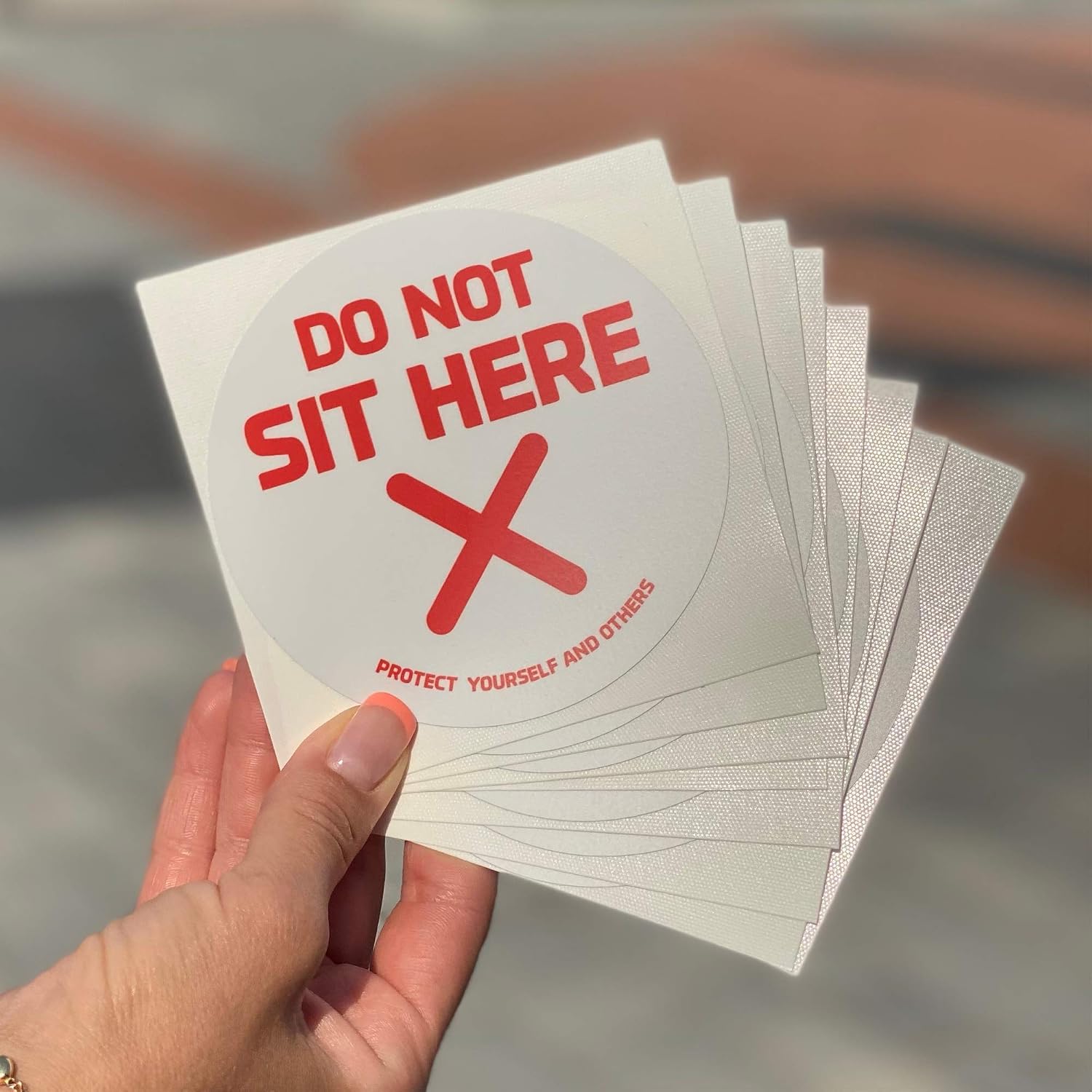 Do not sit here Social distancing Stickers, Chair Decal, (100 Pack)