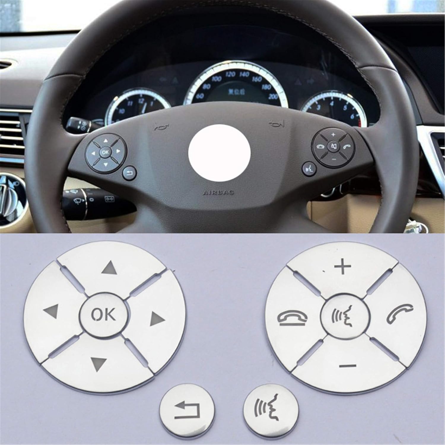 Replacement Steering Wheel Button Stickers For Mercedes C Class E Class