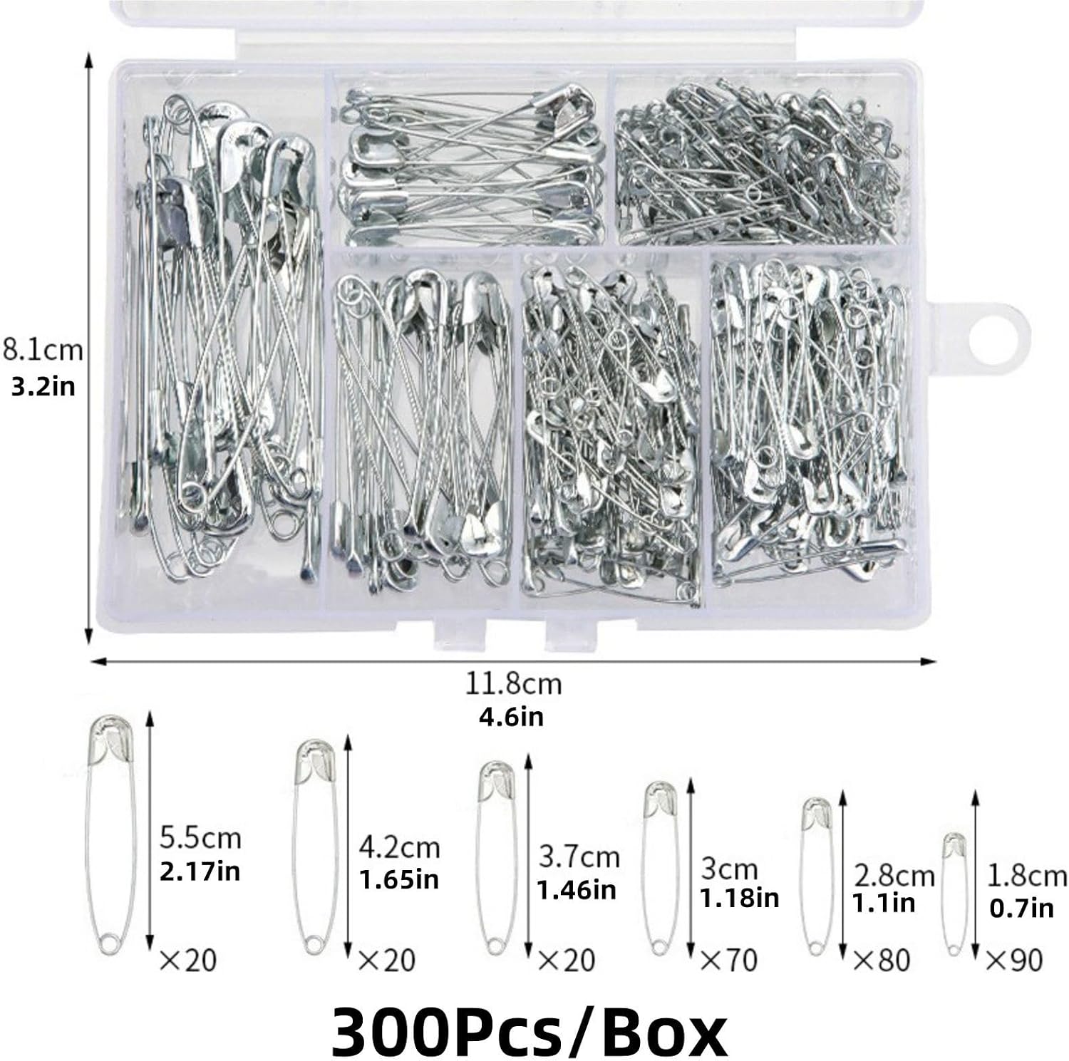 30Pcs 6 Different Safety Pins, Stainless Steel Blanket Pins for DIY Crafts, Sewing, Blanket, Crafts and Decorations