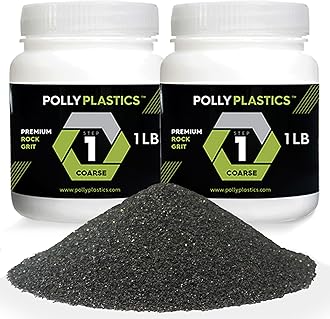 Polly Plastics Rock Tumbler Media Grit Refill, 2 lb Coarse 60 Silicone Carbide Grit, Stage 1 for Tumbling Stones (2 Pack)