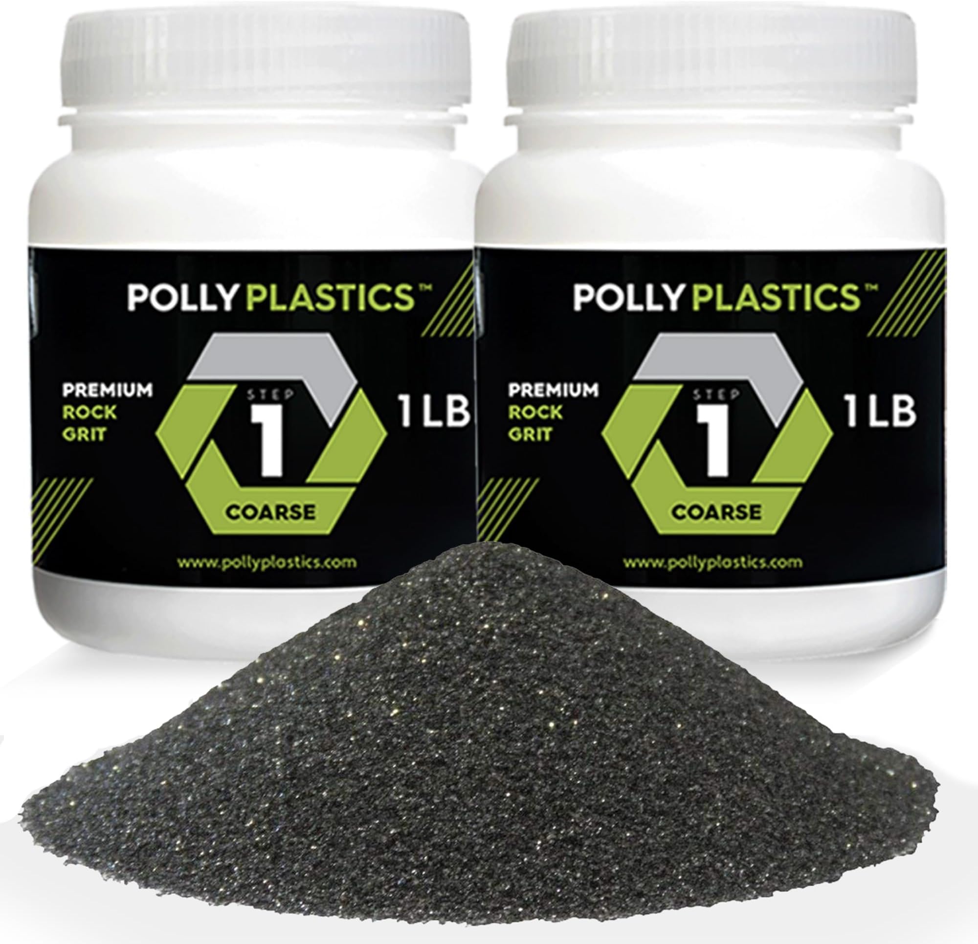 Polly Plastics Rock Tumbler Media Grit Refill, Coarse 60/90 Silicon Carbide Grit, Stage 1 for Tumbling Stones (2 Pack) (2 lb.)