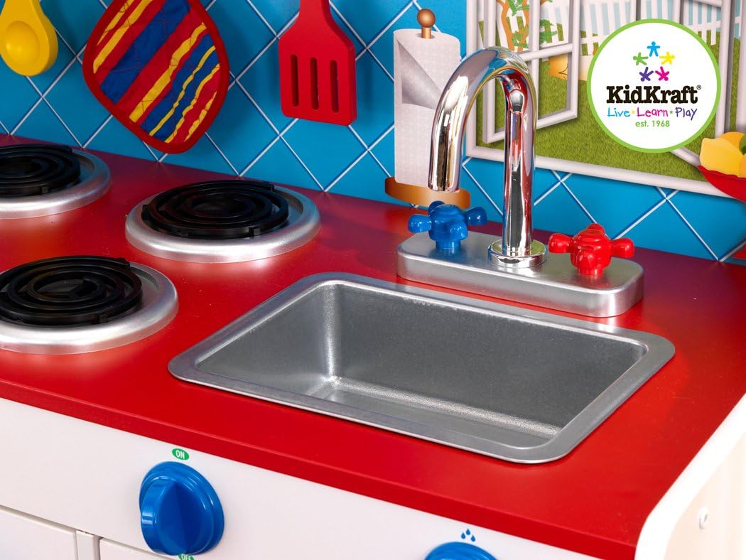 KidKraft Deluxe Let's Cook Kitchen, Gift for Ages 3+