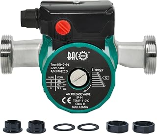 BACOENG Edelstahl Umwälzpumpe Heizungspumpe RS 25/6-180 Zirkulationspumpe für Zentralheizung 220V/ 50 Hz