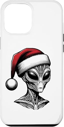 iPhone 15 Pro Max Festive Alien Christmas Holiday - Santa Hat Extraterrestrial Case