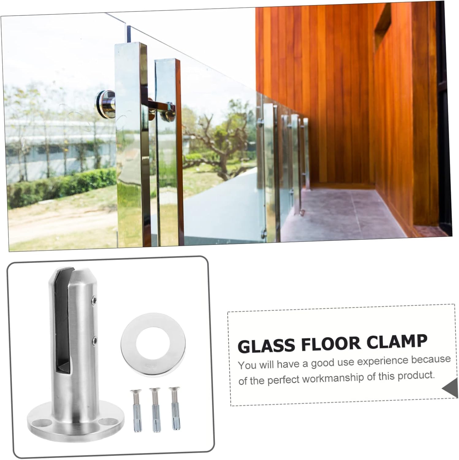 1set Glass Floor Clamp Cover and Stable Glass Fixing for Pool Areas Showers and Handrails Easy to Install and Scratch
