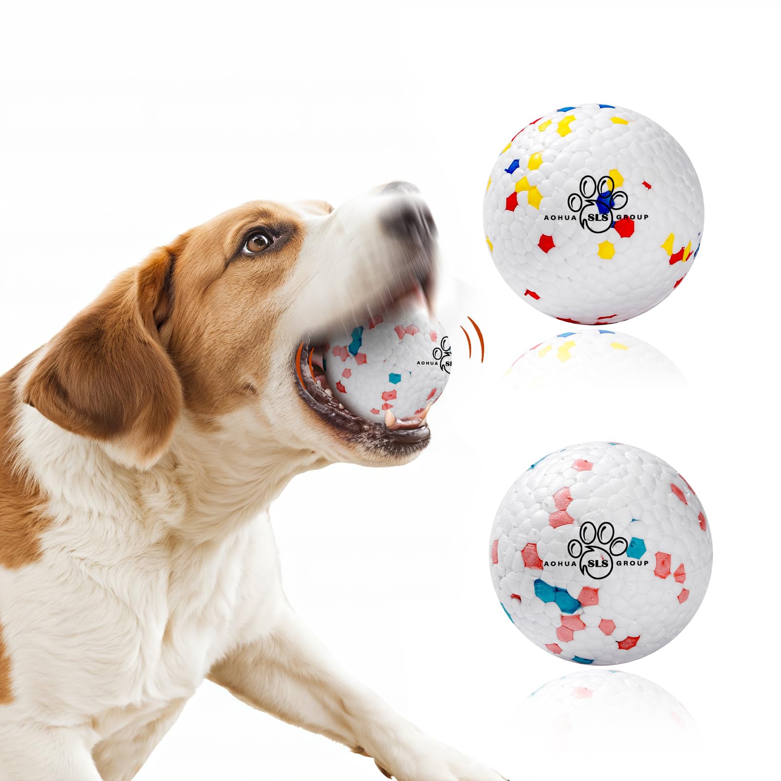 AOHUA SLS GROUP Indestructible Dog Balls for Aggressive Chewers: Interactive Pet Toys, Solid-Colored, Durable, Bouncy, and Water Toy Fetch Balls,