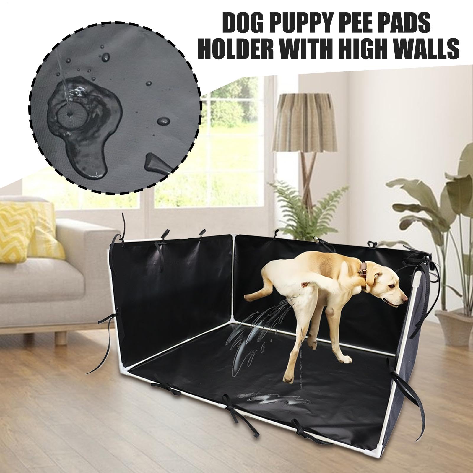 Wand-Pad Halter, Welpentrainingstablett mit Spritzschutz – Hundetoilette, Töpfchentablett mit hohen Wänden für Bodenschutz