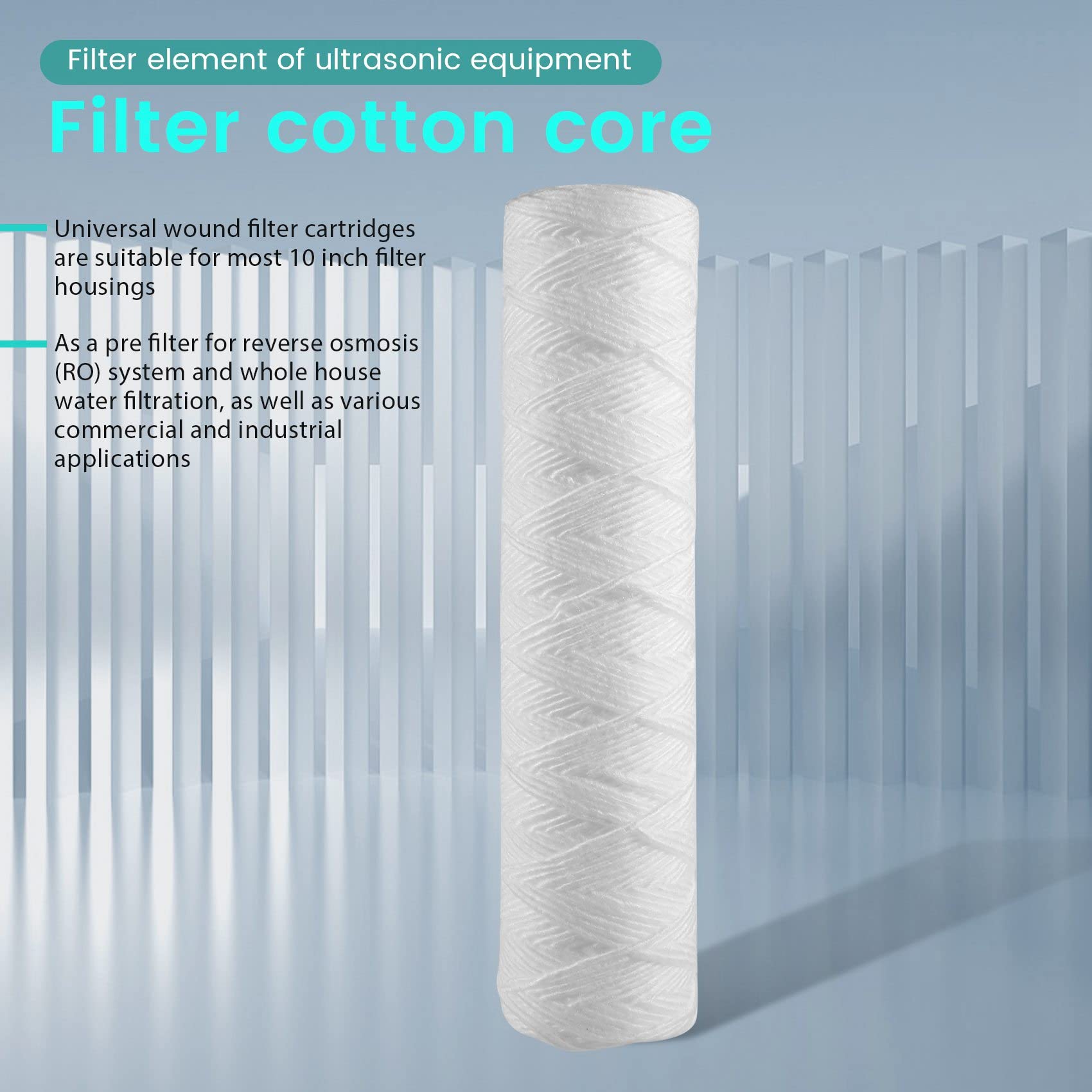 Filtro de agua de sedimentos de cuerda de 10 micrómetros, paquete de 6, filtración de sedimentos para toda la casa, universal