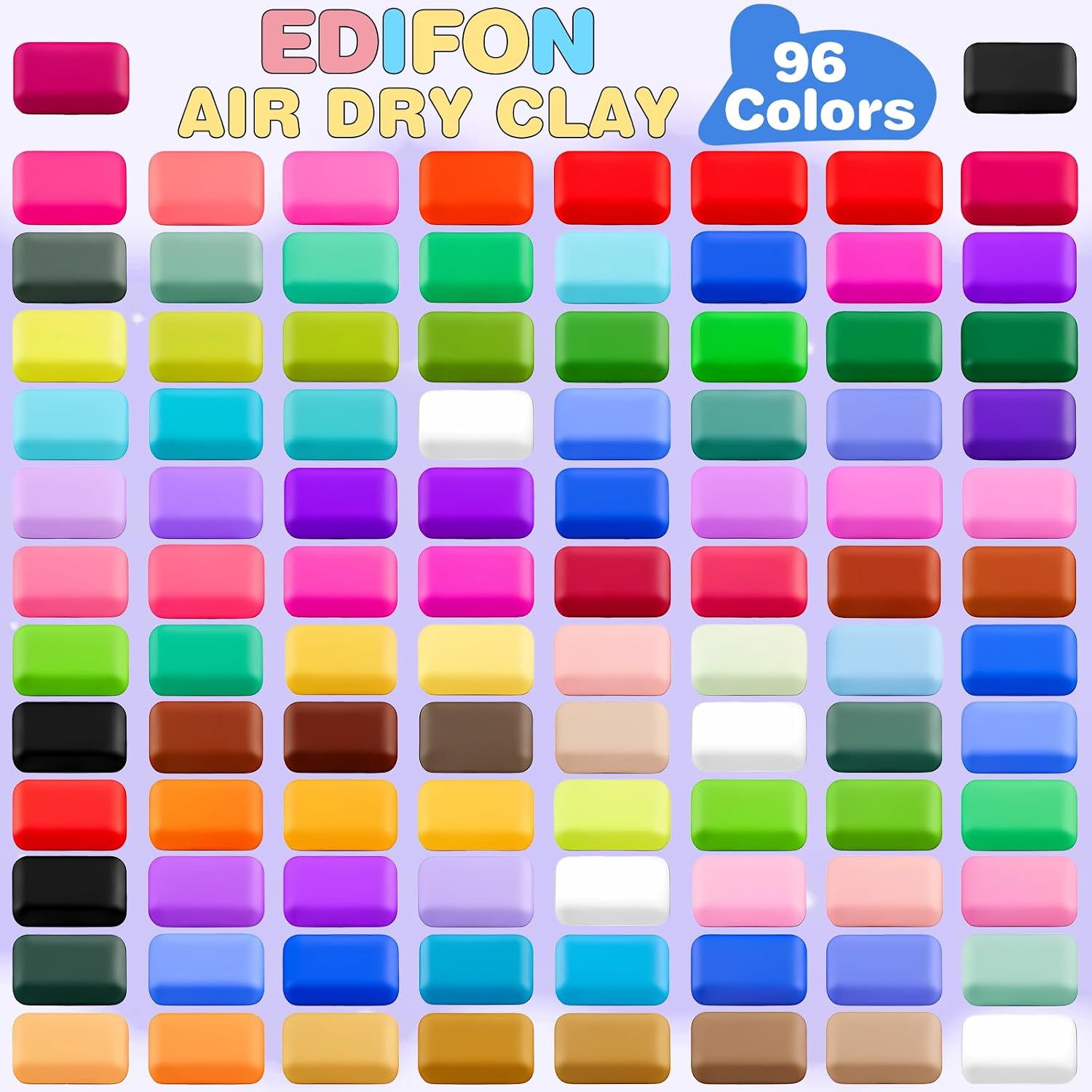 EDIFON Air Dry Clay, 96 Colors Foam Magic Modeling Clay for Kids DIY Crafts image 2
