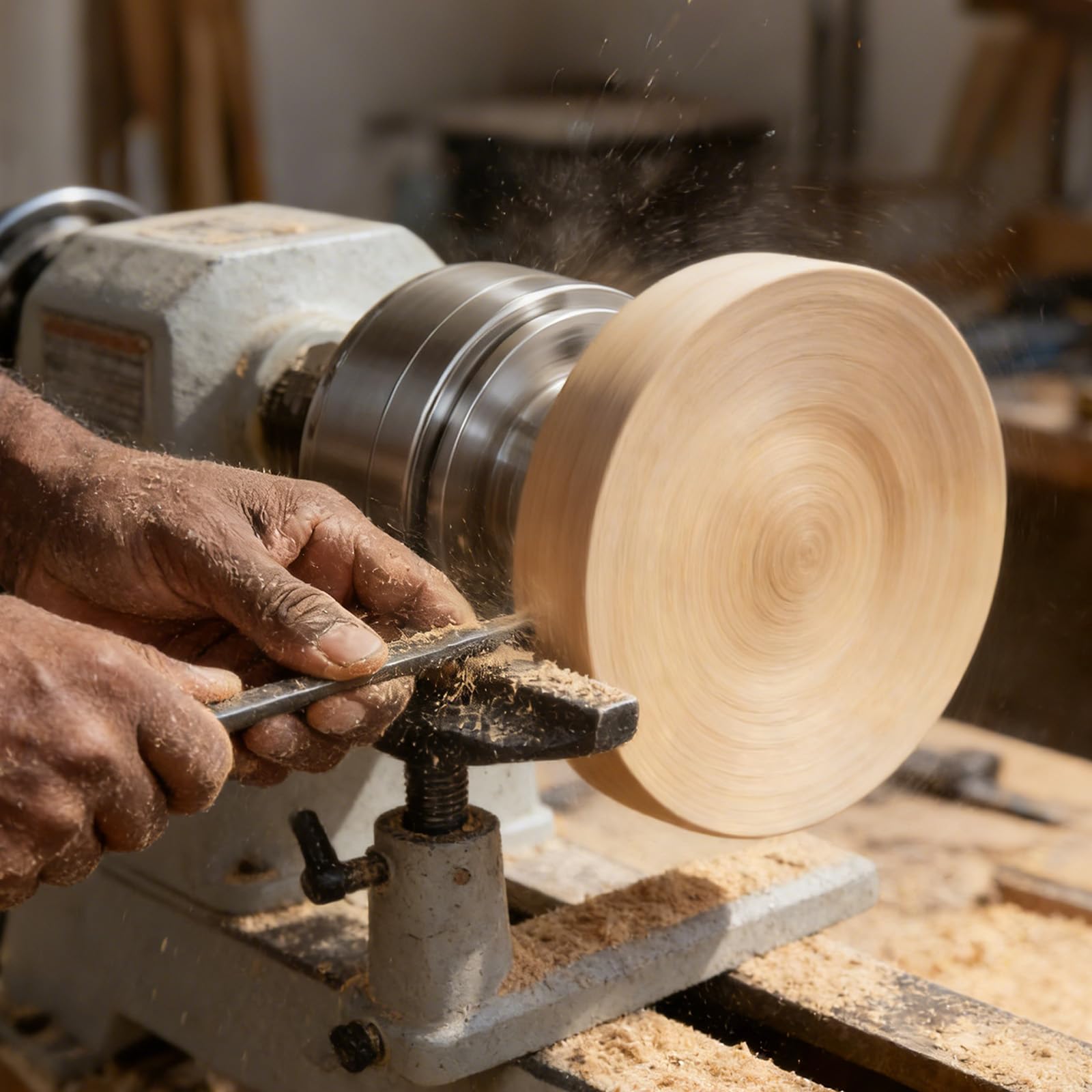 Mandrin de Tour à Bois 102 mm 4 Mors Autocentrant Engrenage Conique avec Adaptateur 1" x 8 TPI, Mâchoire Ronde et Étagée, Acier Finition Nickelée
