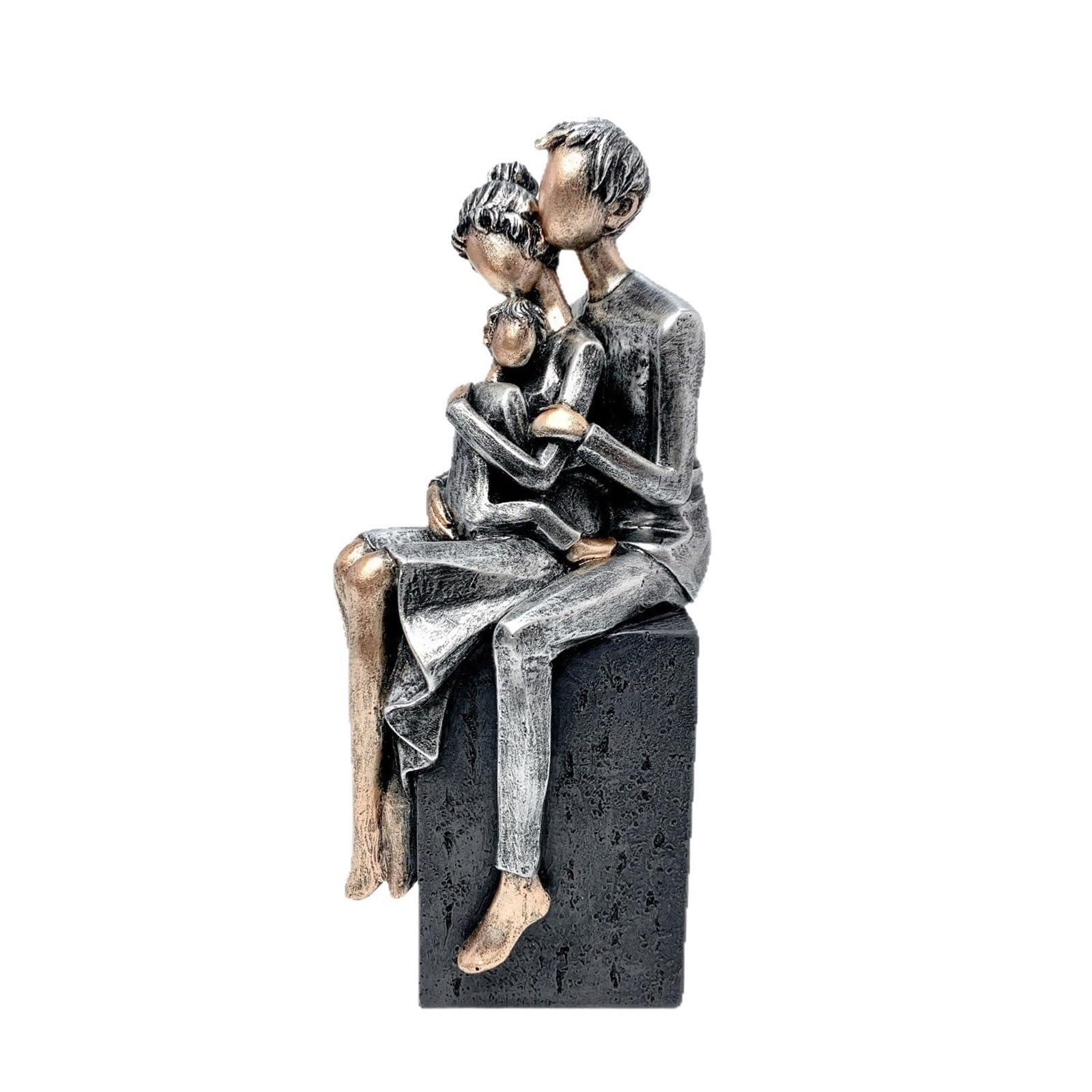 Habitz Embrace A Family Of Three Character Sculpture Figurines Ornaments Resin Figure Statue Portrait Figurine Home Furnishing Nordic Decorative Statues For Home Decoration Birthday Thanksgiving(1)