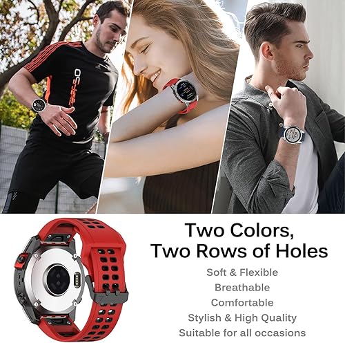 Miniatura 6 de Miimall Correa de repuesto compatible con Garmin Fenix 7, 0.866 pulgadas de ancho, de silicona suave, impermeable, para Garmin Fenix 77 Solar7