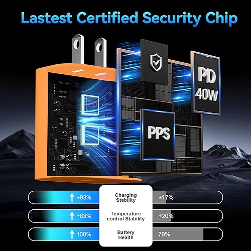 Miniatura 4 de Phone 17 Pro Max Cargador de carga rápida, 40 W USB C cargador de teléfono rápido con cable de carga tipo C de 10 pies de largo para iPhone 17 16 15
