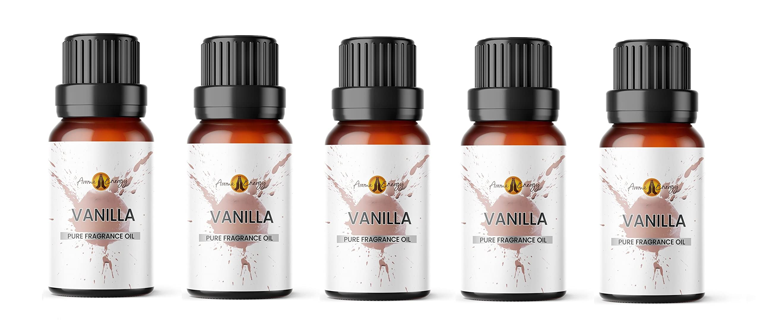 Aroma Energy | Vanilla Fragrance Oil 50ml (5 x 10ml) - Highly Scented Oil for Making Candle, Soap, Wax Melt, Diffuser etc