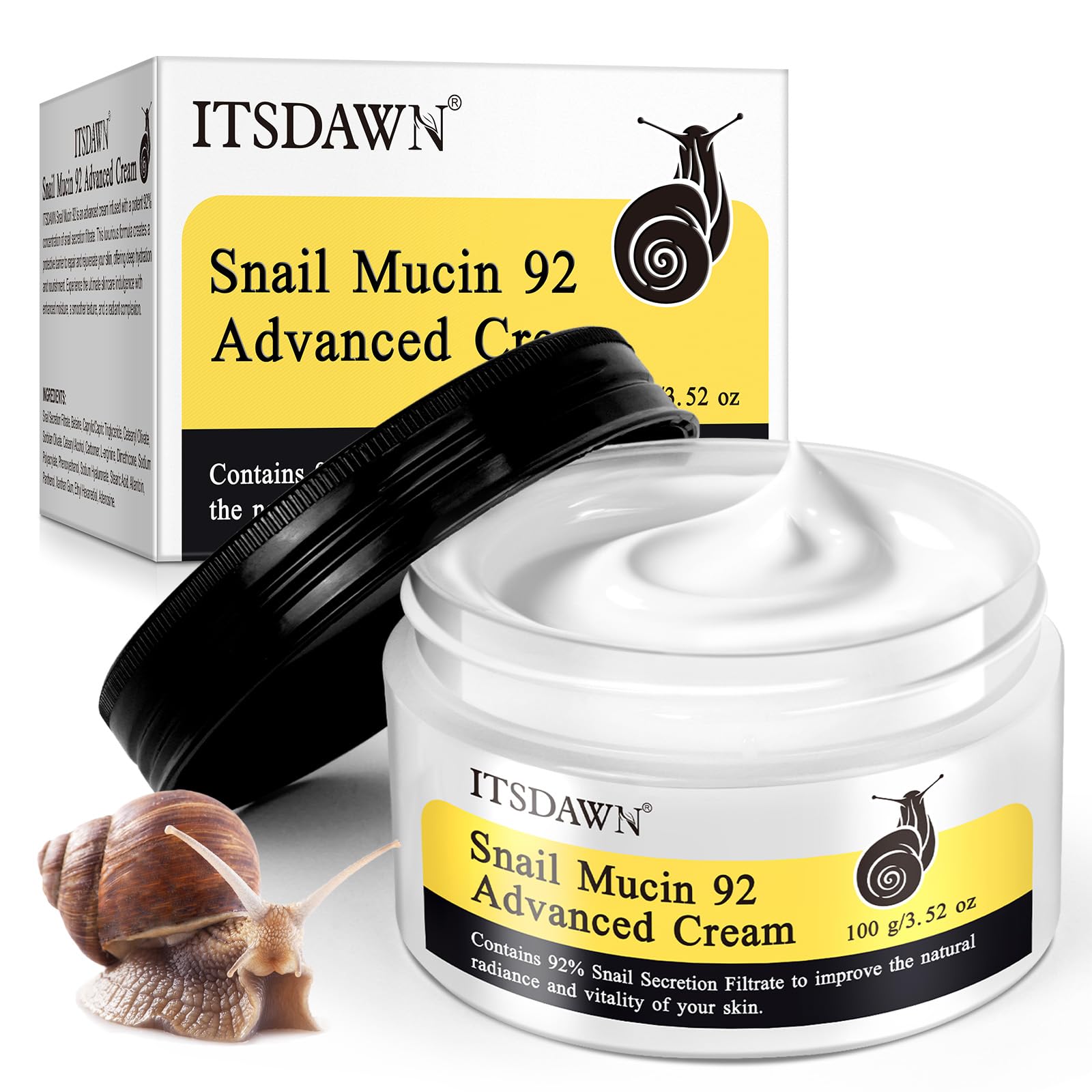 92% Snail Mucin Moisturizer for Deep Hydration & Skin Repair