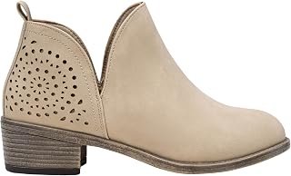 Vepose Women's Short Ankle Boots, Low Heel Round Toe Western Booties | Comfortable western-inspired booties, memory foam cushioning, buckle side zip or perforated slip-on design options