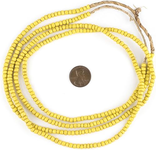 Miniatura 6 de TheBeadChest Cuentas de vidrio verde Ghana (2 hebras), cuentas de vidrio de Ghana - The Bead Chest