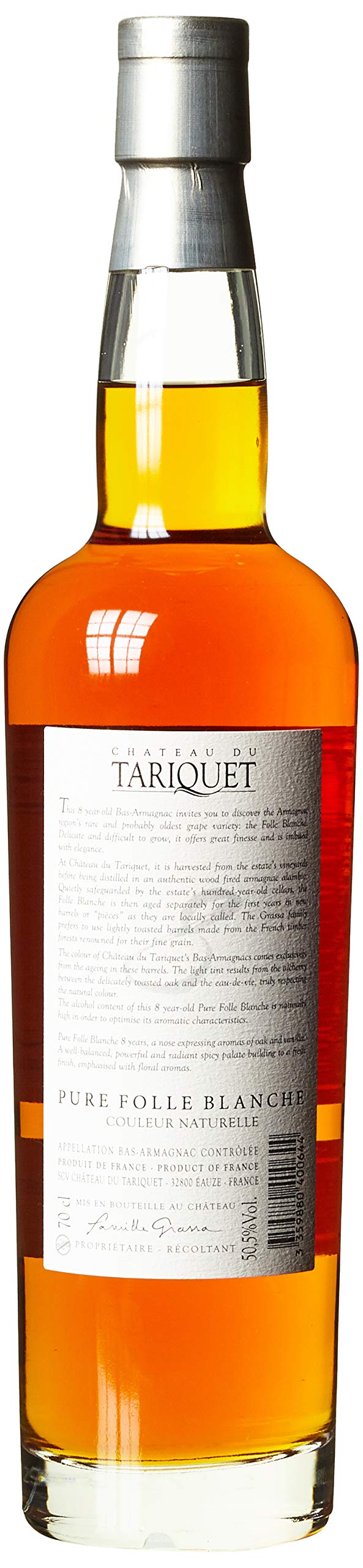 Tariquet Bas-Armagnac AOC Pure Folle Blanche 8 Years in Geschenkverpackung (1 x 0.7 l)