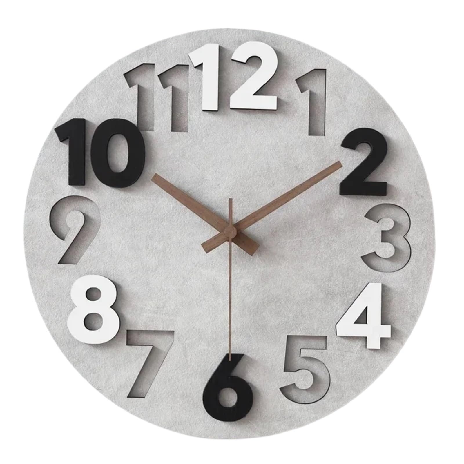 KIFSDLF Retro Wooden Silent Wall Clock Living Room Decor Bedroom Stone Grain Quartz Clocks Simple Roundness Home Decoration for Home, Living Room(Color1,15 inches 38CM)