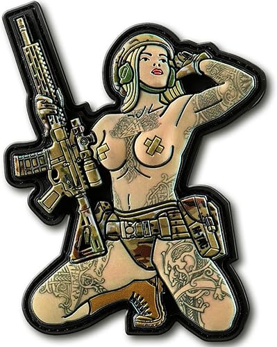 M-Tac Morale Patch Tactical Girl - Parche militar táctico de PVC con cierre de gancho en la parte trasera - Parches para chaleco, mochilas,