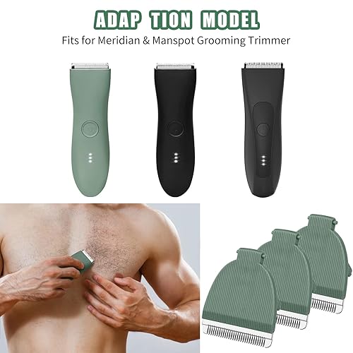 Miniatura 8 de Hojas de repuesto verdes para recortadora Meridian, cuchillas de repuesto de cerámica higiénica compatibles con recortadora de cuerpo Meridiano