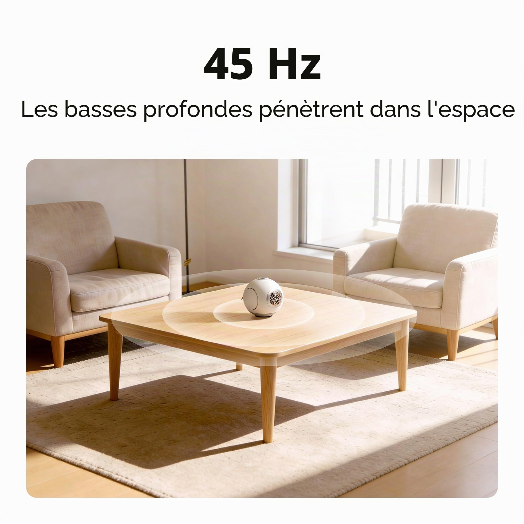 UB+ dBMiNi, Enceinte Bluetooth Portable, Hi-FI, Ultra-Basses, Sphérique | Enceinte compacte, Longue autonomie, Double basse, Étanchéité, TWS, Idéal pour l'extérieur / la maison(Blanc Perle)