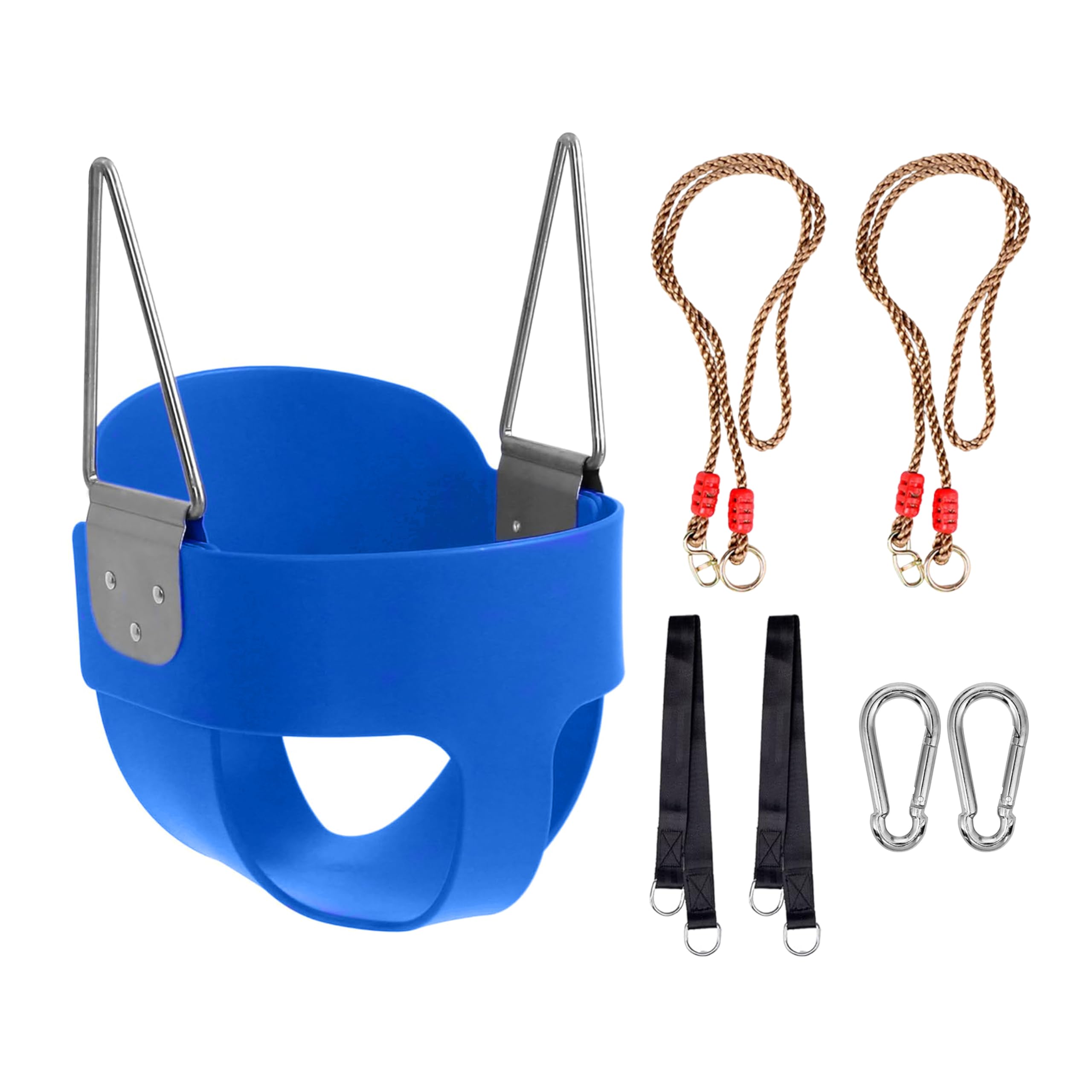 TengRui Kids Soft Plastic Bucket Swing Seat Indoor/Outdoor Child Tree Swing with High Back & Adjustable 180cm Rope for 3+ Years Toddler Baby