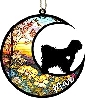 Vista 104 de Memorial personalizado para perro, adorno de Navidad de perro pastor alemán con nombre, razas personalizadas, atrapasador de luz para pérdida