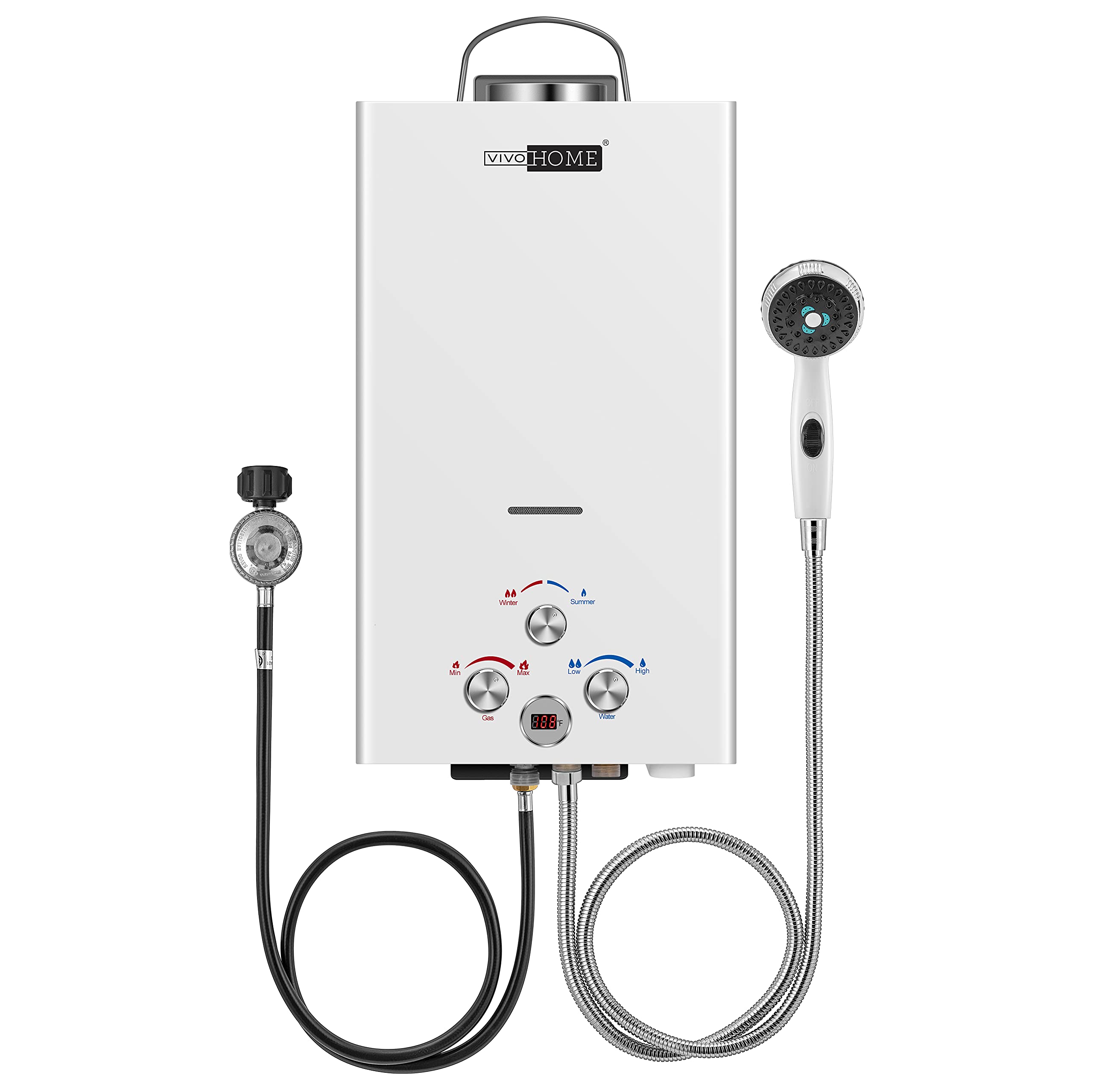VIVOHOME Outdoor Portable 2.64GMP 10L Propane Gas Tankless Water Heater  Digital Display RV Camping Water Heater Overheating Protection Easy to  Install White : Amazon.co.uk: Sports u0026 Outdoors