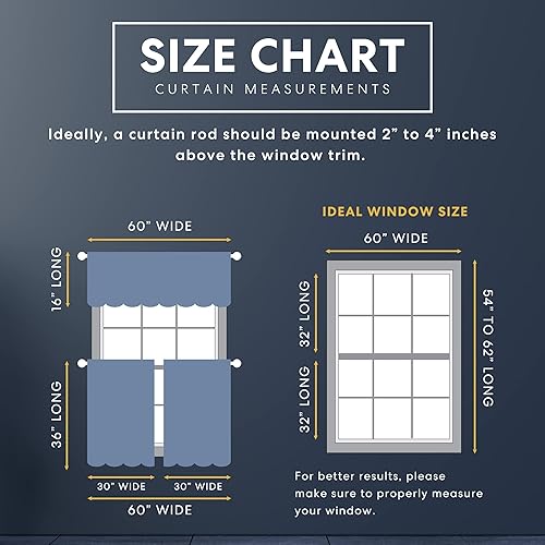 Miniatura 8 de Regal Home Collections Love, Hope, Faith - Juego de cortinas de cocina de 3 piezas, cortinas impresas para ventanas de cocina, paneles de cortina y