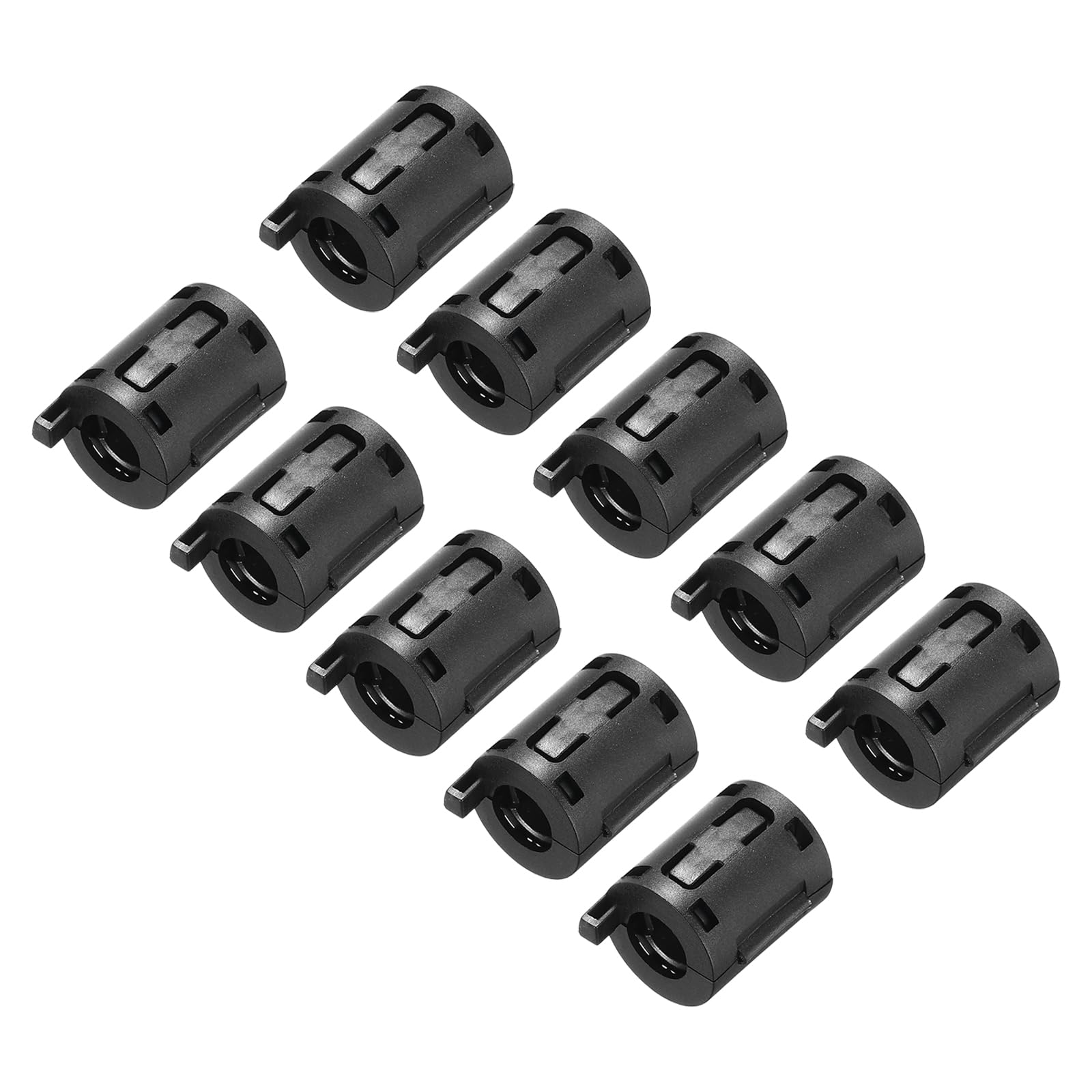 UXCELL 10Pcs Black Ferite Filter Ring Core RFI EMI Noise Suppression Cable Clips for Electronic Devices Industry Applica