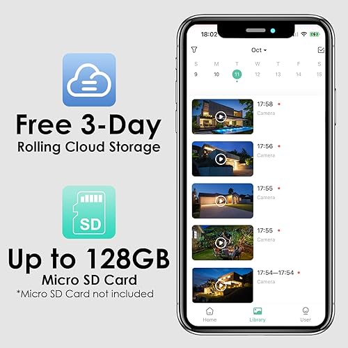 Miniatura 6 de Cámaras de seguridad solares inalámbricas para exteriores, Pan-Tilt 2K Cámara para exteriores inalámbrica, visión nocturna a color de 3 MP,